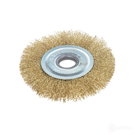 Flat ear brush 125 mm, fit 22.2 mm, latuned wire d=0.3mm, 4500 rpm ARNEZI R8042125