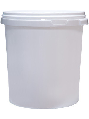 Bucket-tank p/p white 30L round with lid