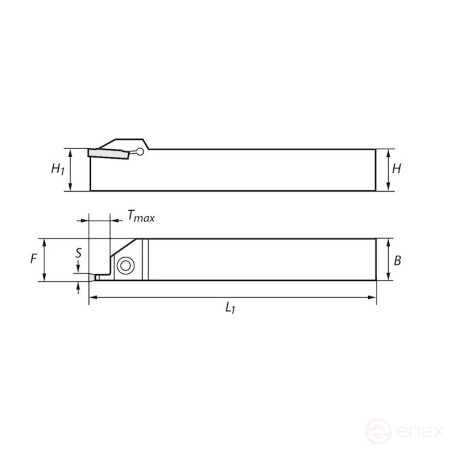 Groove holder NORGAU Industrial right, CNTR3232-3