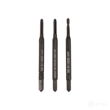 Комплект ручных метчиков NORGAU Industrial М2, HSS-E/VAP, 3 предмета