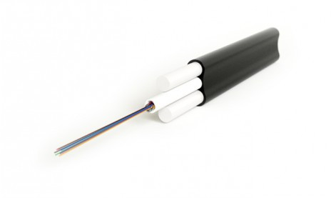 FO-STF-OUT-9S-16-PE-BK Fiber optic cable 9/125 (SMF-28 Ultra) single-mode, flat, 16 fibers, with fiberglass rods, fibers in an optical module with hydrophobic gel (loose tube), external, 3kN, PE, -50°C - +70°C, black