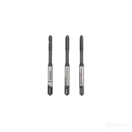 Set of hand taps NORGAU Industrial M3, HSS-E/VAP, 3 pieces