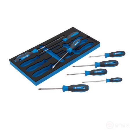 Набор отверток в ложементе NORGAU Industrial SL/PH/PZ, 8 предметов, N151-161-008