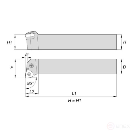 Державка токарная NORGAU Industrial для наружной обработки PWLNR2020K08