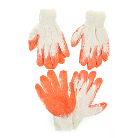 Cotton grade 13 work gloves with latex coating (set of 3 pairs) ARNEZI R8000203