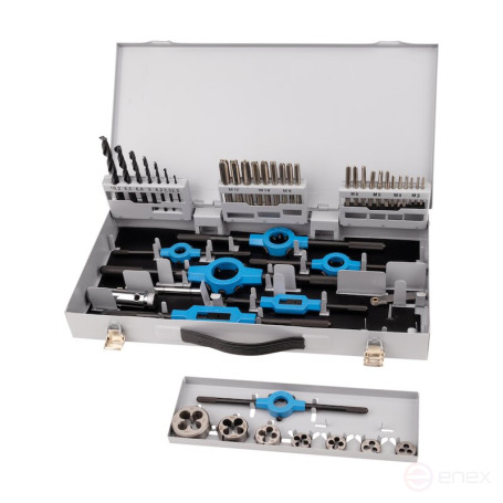 Set of hand taps and dies NORGAU Industrial M3-M12, HSS, 45 items