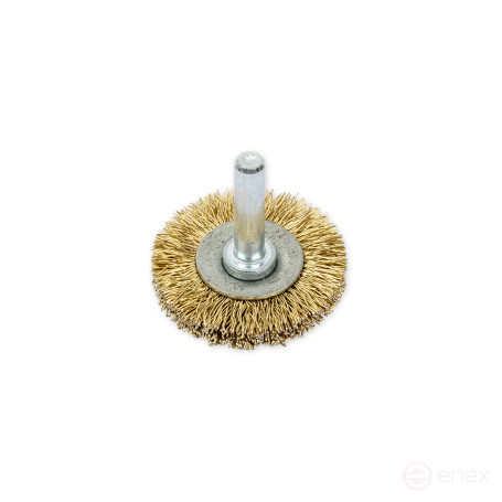 Flat drill brush 40 mm, with stud, latuned wire d=0.3mm, 4500 rpm ARNEZI R8041040
