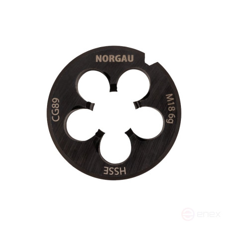 Плашка NORGAU Industrial по металлу M18, HSS-E/VAP