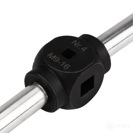 NORGAU Industrial hand crank with spherical head No. 4, M9-M16, 340 mm