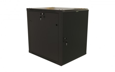 TWB-1568-SR-RAL9004 Wall cabinet 19-inch (19"), 15U, 775x600x800mm, metal front door with lock, two side panels, color black (RAL 9004) (disassembled)