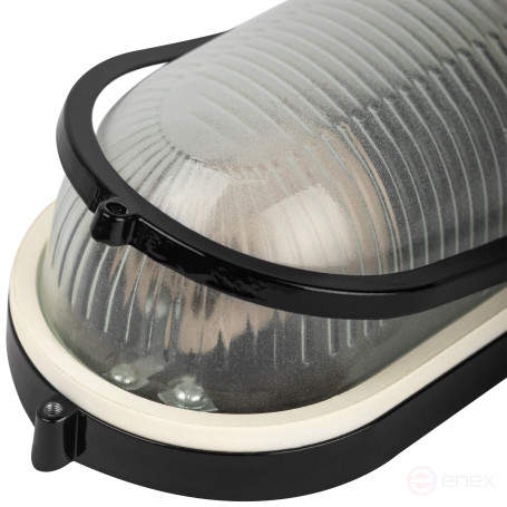 Светильник ЭРА НБП 04-60-001 Акватермо алюминий/стекло IP54 E27 max 60Вт 212х105 овал черный