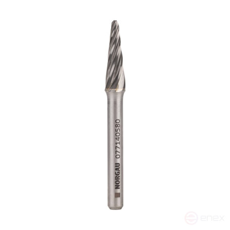 Борфреза твердосплавная NORGAU Industrial коническая 8 мм, 14°, форма L, ALU
