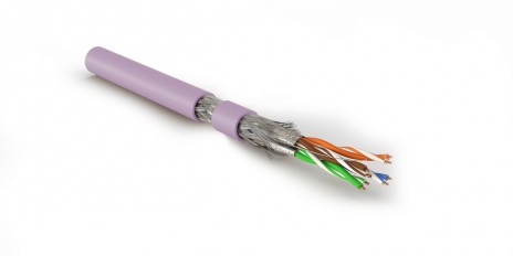 SFTP4-C7-P26-IN-LSZH-PK-500 (500 m) Twisted pair cable, shielded S/FTP, Category 7 (600 MHz), 4 pairs (26 AWG), stranded (patch), LSZH, NG(A)-HF, pink