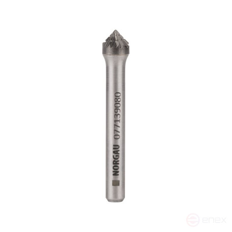 Борфреза твердосплавная NORGAU industrial коническая 8x49 мм, 90°, форма K, DCM