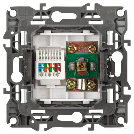 Розетка ЭРА Серия 12 12-3110-01М комбинированная RJ45+TV, белый матовый
