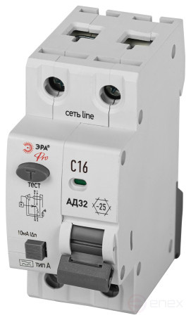 4.5kA Differential current circuit Breaker ERA PRO D32E2C16A10 AD-32 Electronic 1P+N C16 10mA type A