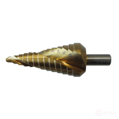 Step drill bit NORGAU industrial for metal 6-30 mm, HSS/TIN