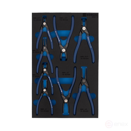 Set of locking ring pullers NORGAU Industrial NS80-8, 8 items