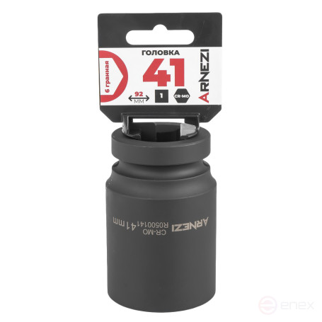 Головка ударная 1"DR 6-гр. 41 мм Cr-Mo удлиненная, на холдере ARNEZI R0500141