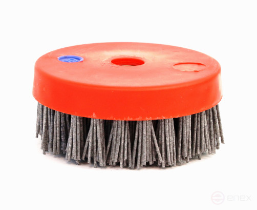 Nylon cup brush D110*M14 P60 pile polymer abrasive on wood for UPM USM (6-003)