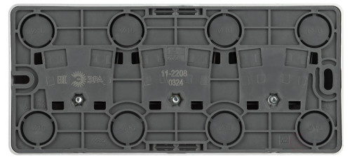 Розетка ЭРА Эксперт 11-2208-03 тройная с заземлением 3х2P+E Schuko IP20 16A-250В ОУ алюминий