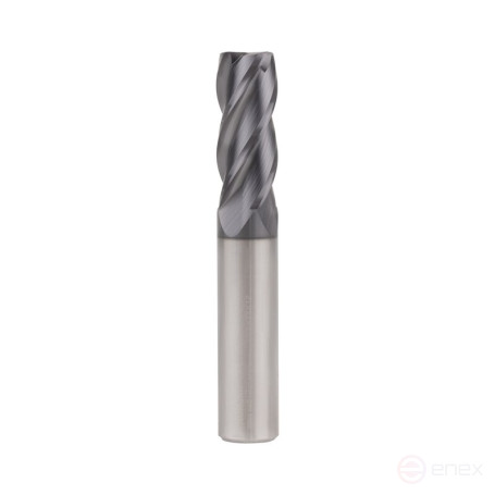 End radius milling cutter NORGAU Industrial for metal 12 mm, R0.5, Z4, VHM/TIALN