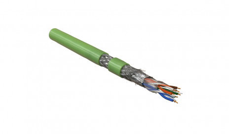 SFUTP4-C5E-P26-IN-LSZH-GN-305 (305 m) Twisted pair cable, shielded SF/UTP, category 5e, 4 pairs (26 AWG), stranded (patch), foil+copper shield. braid, LSZH, -20°C–+75°C, green