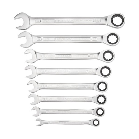 Набор гаечных комбинированных ключей NORGAU Industrial c трещоткой NWS7R-008, 8 предметов в пластиковом держателе