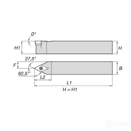 Державка токарная NORGAU Industrial для наружной обработки SDNCN2020K11
