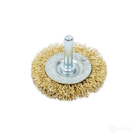 Flat drill brush 50 mm, with stud, latuned wire d=0.3mm, 4500 rpm ARNEZI R8041050