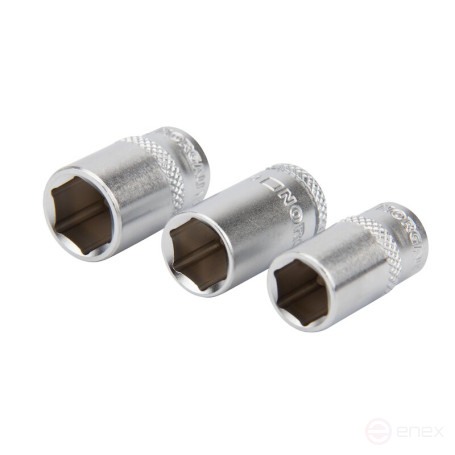 Набор шестигранных торцевых головок NORGAU Industrial с аксессуарами 1/4”, 19 предметов, N20