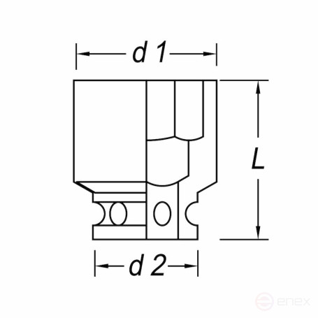 Головка ударная торцевая NORGAU Industrial шестигранная 1/2", 27 мм, N19K-27