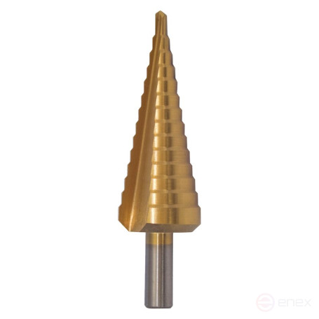 Step drill bit NORGAU industrial for metal 4-12x80 mm, HSS/TIN