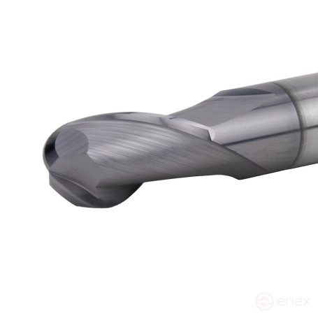 End mill NORGAU Industrial spherical 10 mm, Z2, VHM/AlCrSiN
