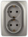 Розетка ЭРА Серия 12 12-2106-16 двойная 2X2P+E Schuko 16А-250В титан