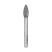 Carbide borehole NORGAU industrial flame-shaped 8 mm, H shape, DCM