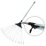 GREEN GARDEN 15-tooth sliding fan rake with Aluminum handle d22 1200mm on a plastic base, bar thickness 3mm