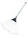 GREEN GARDEN 15-tooth sliding fan rake with Aluminum handle d22 1200mm on a plastic base, bar thickness 3mm