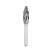 Carbide borehole NORGAU Industrial flame-shaped 12 mm, H shape, ALU