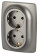 Розетка ЭРА Серия 12 12-2106-16 двойная 2X2P+E Schuko 16А-250В титан