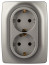 Розетка ЭРА Серия 12 12-2106-16 двойная 2X2P+E Schuko 16А-250В титан
