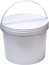 Bucket p /p 11.5 liters round WHITE with a WHITE lid with a plast handle VP 11.5