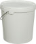 Plastic bucket 20 liters round with metal handle with lid white
