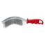Curved metal stripping brush with plastic handle, wire d=0.3mm ARNEZI R8040302
