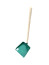 Metal household dustpan with long vertical wooden handle (powder coating)