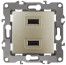 12-4110-04 ЭРА Устройство зарядное USB, 230В/5В-2100мА, IP20, Эра12, шампань