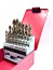 Drill set No. 72 R6M5K5 HSSE M35, ground, 135° D=2/2,5/3/3,3/3,4/3,5/4/4,2/4,5/5/5,2/5,5/6/6,5/6,8/7/8/8,5/9/10/10,2/10,5/11/12/13 = 25 pcs, metal case, for hard steels