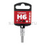 Головка 1/4" со вставкой HEX H6 L=38, на холдере ARNEZI R0004306