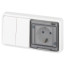 Socket block with switch ERA Expert 11-7522-01 dual IP55 16A-10AX-250V Horizon. SU white