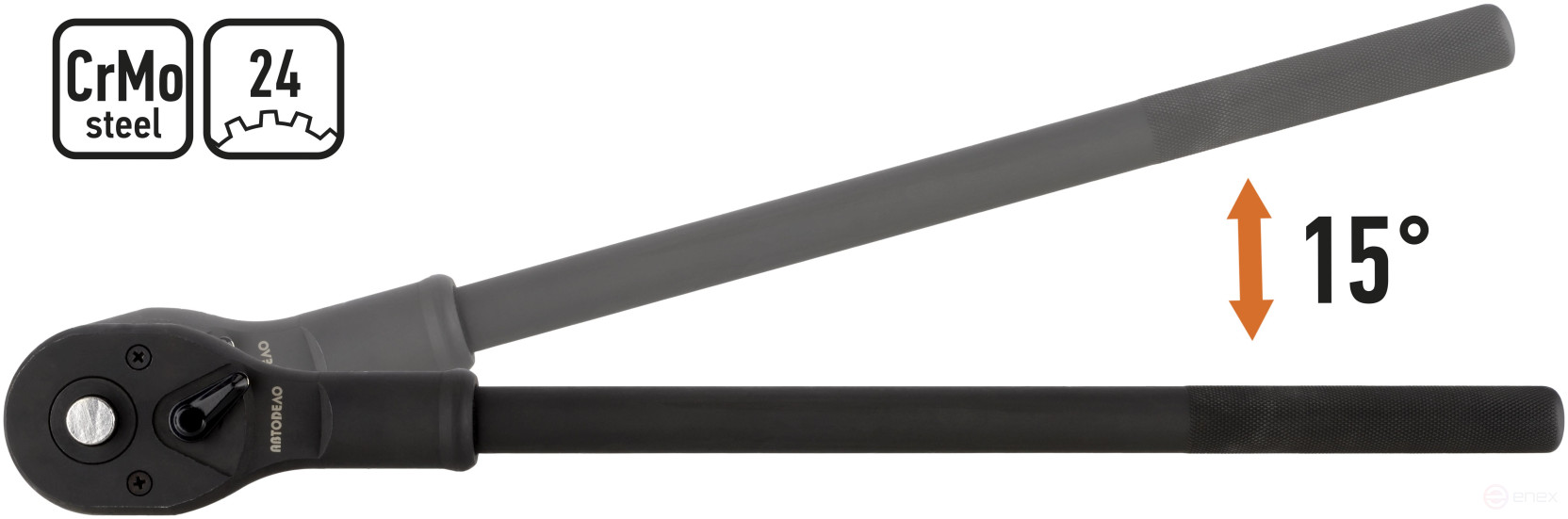 Трещотка 3/4"DR (ударная; CR-MO; L=505мм; 24 зубца; 15град) АвтоDело (39530)